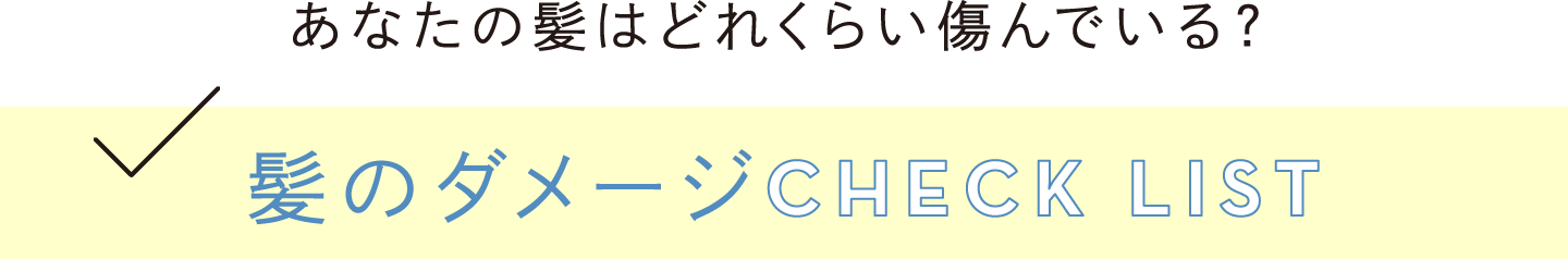 髪のダメージCHECK LIST