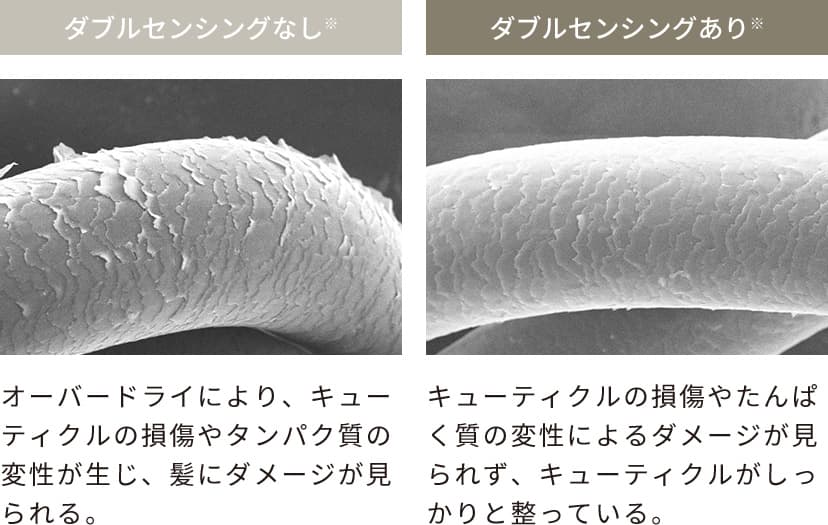 ダブルセンシングなし、ダブルセンシングありの比較