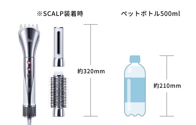 ペットボトルとのサイズ比較