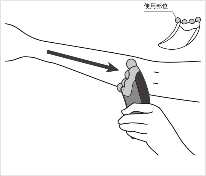 リファフォーカッサレイ 二の腕での使い方②