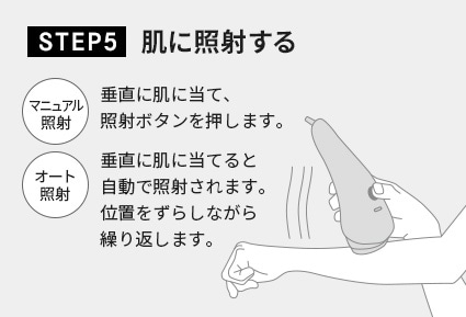 基本の使い方 SETP5 肌に照射する