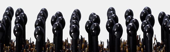 先端を丸く加工したピン