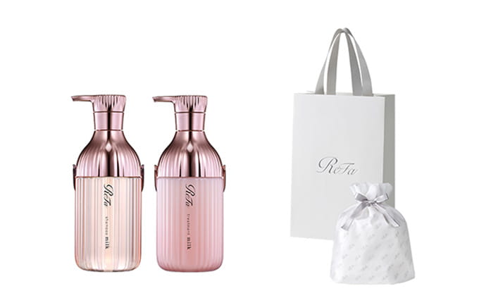 【ReFaギフトラッピングセット S】リファミルクプロテインシャンプー & トリートメントピンク セット