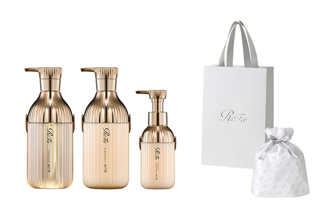 【ReFaギフトラッピングセット S】リファミルクプロテインシャンプー & トリートメント & アウトバストリートメントロイヤル セット