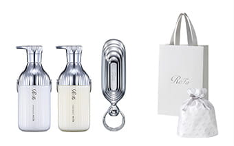 【ReFaギフトラッピングセット S】リファミルクプロテインシャンプー & トリートメント & シャンプーブラシミルク（シルバー） セット