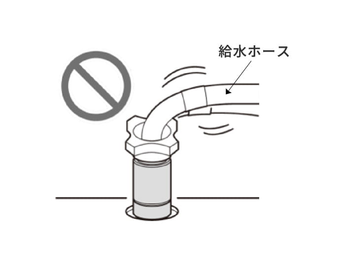 給水ホースの取り付け