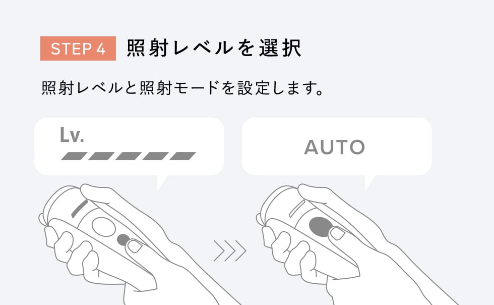 STEP4 照射レベルを選択