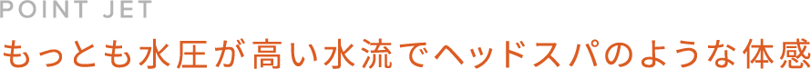 POINT JET もっとも水圧が高い水流でヘッドスパのような体感