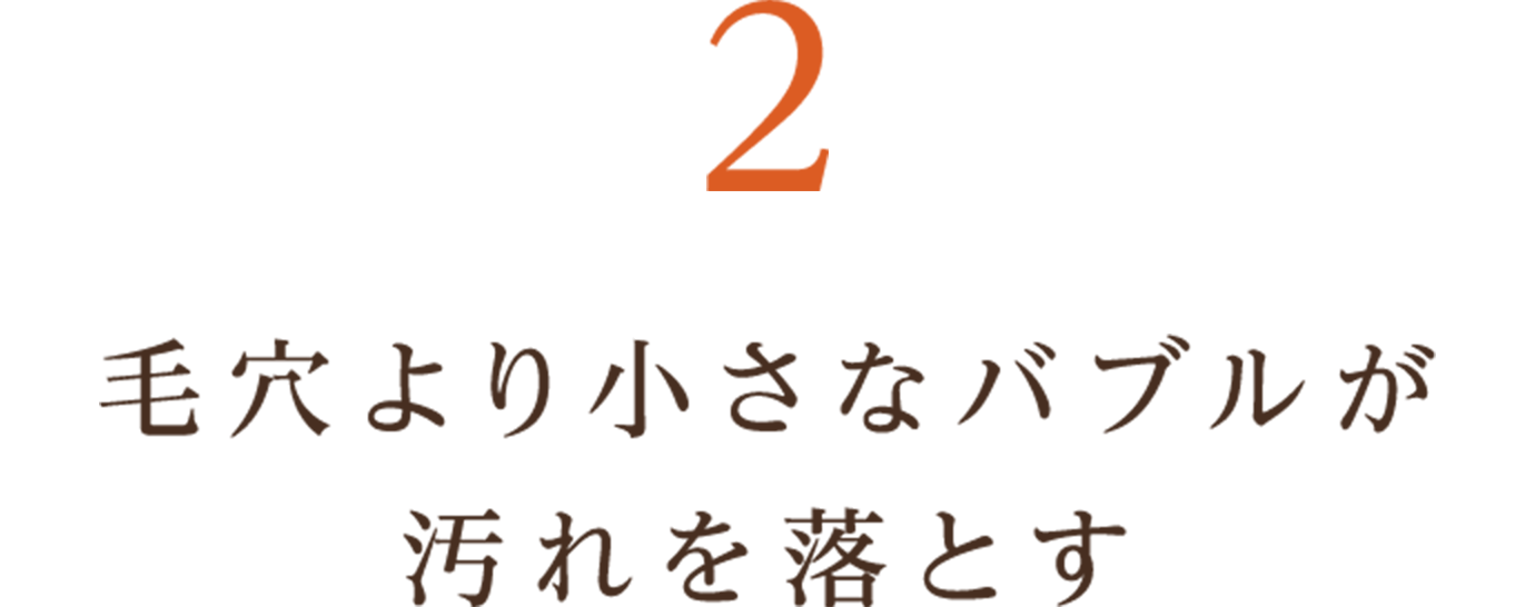 2 毛穴より小さなバブルが汚れを落とす