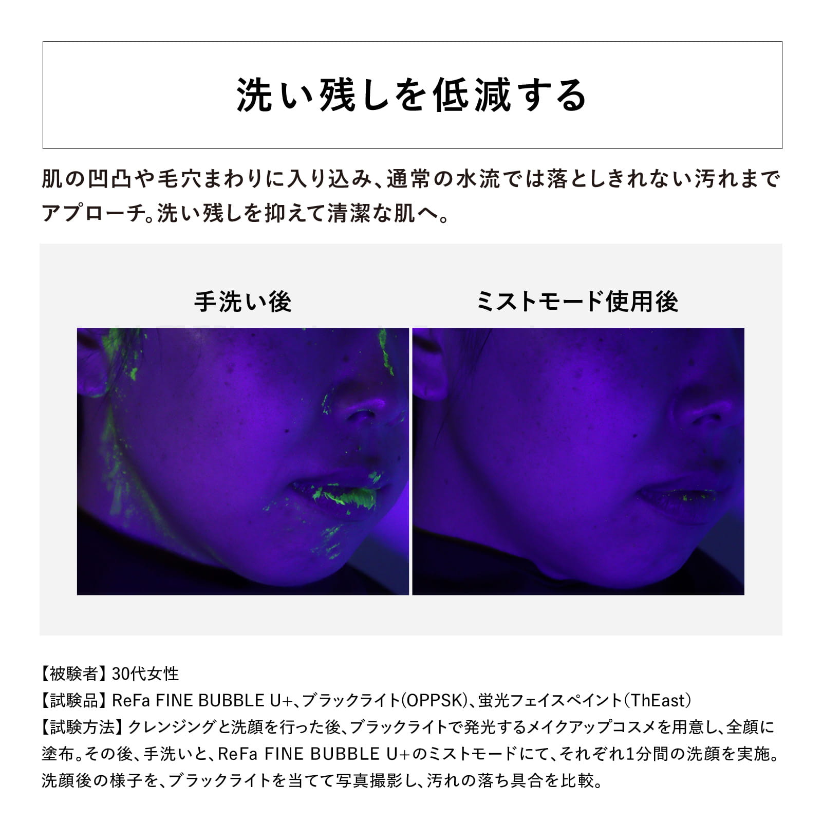 洗い残しを低減する