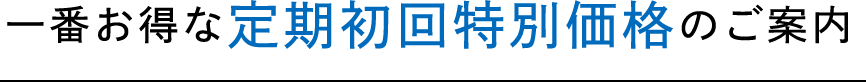 一番お得な定期初回特別価格のご案内