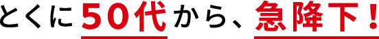 とくに50代から、急降下！