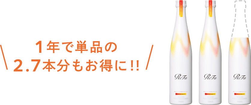 1年で単品の2.7本文もお得に！