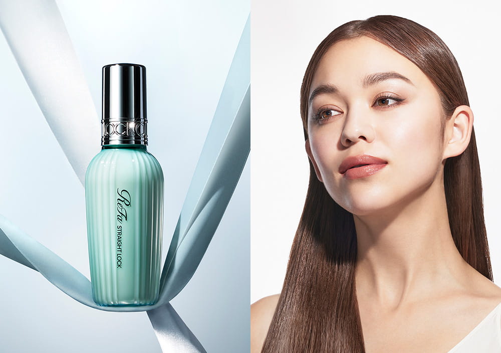 うねりを整え、まっすぐにロック。酸熱の力で仕上げるストレートヘア。