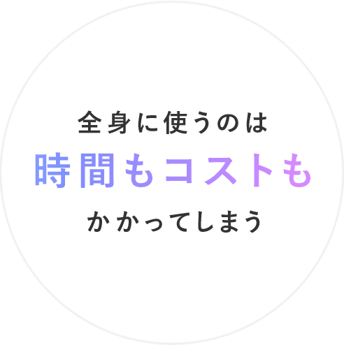 全身に使うのは時間もコストもかかってしまう