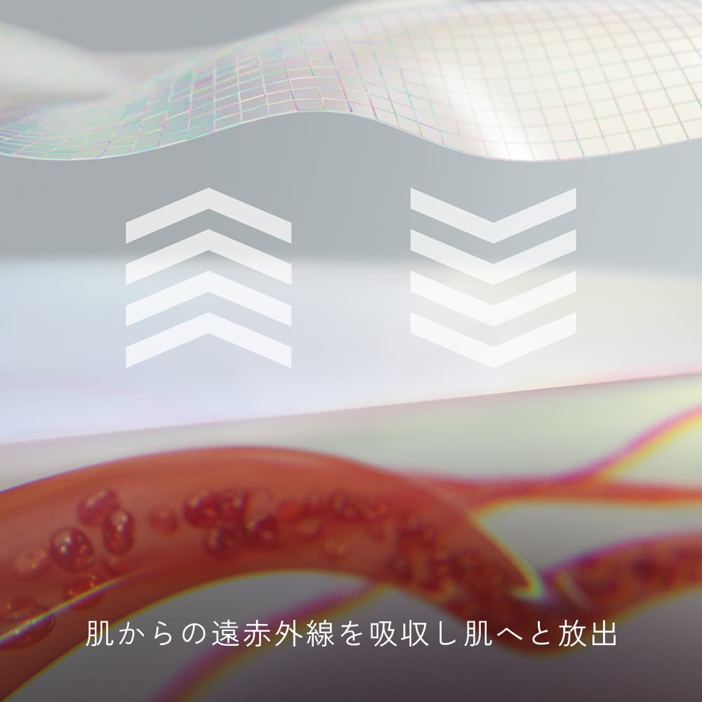 肌からの遠赤外線を吸収し肌へと放出