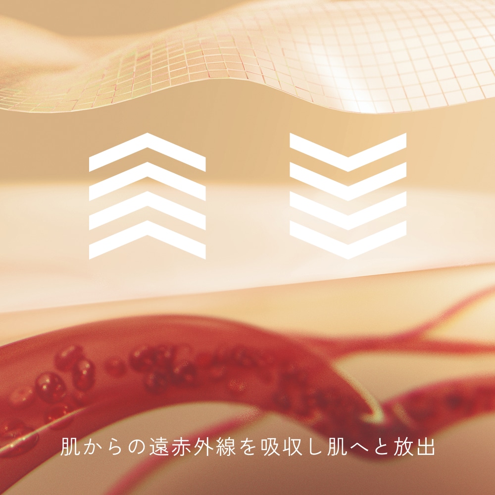肌からの遠赤外線を吸収し肌へと放出