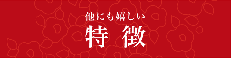 他にも嬉しい特徴
