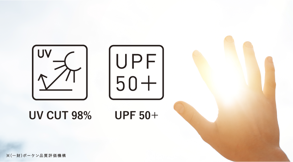 UV CUT 98% UPF 50＋