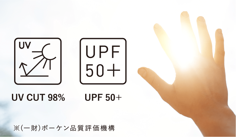 UV CUT 98% UPF 50+