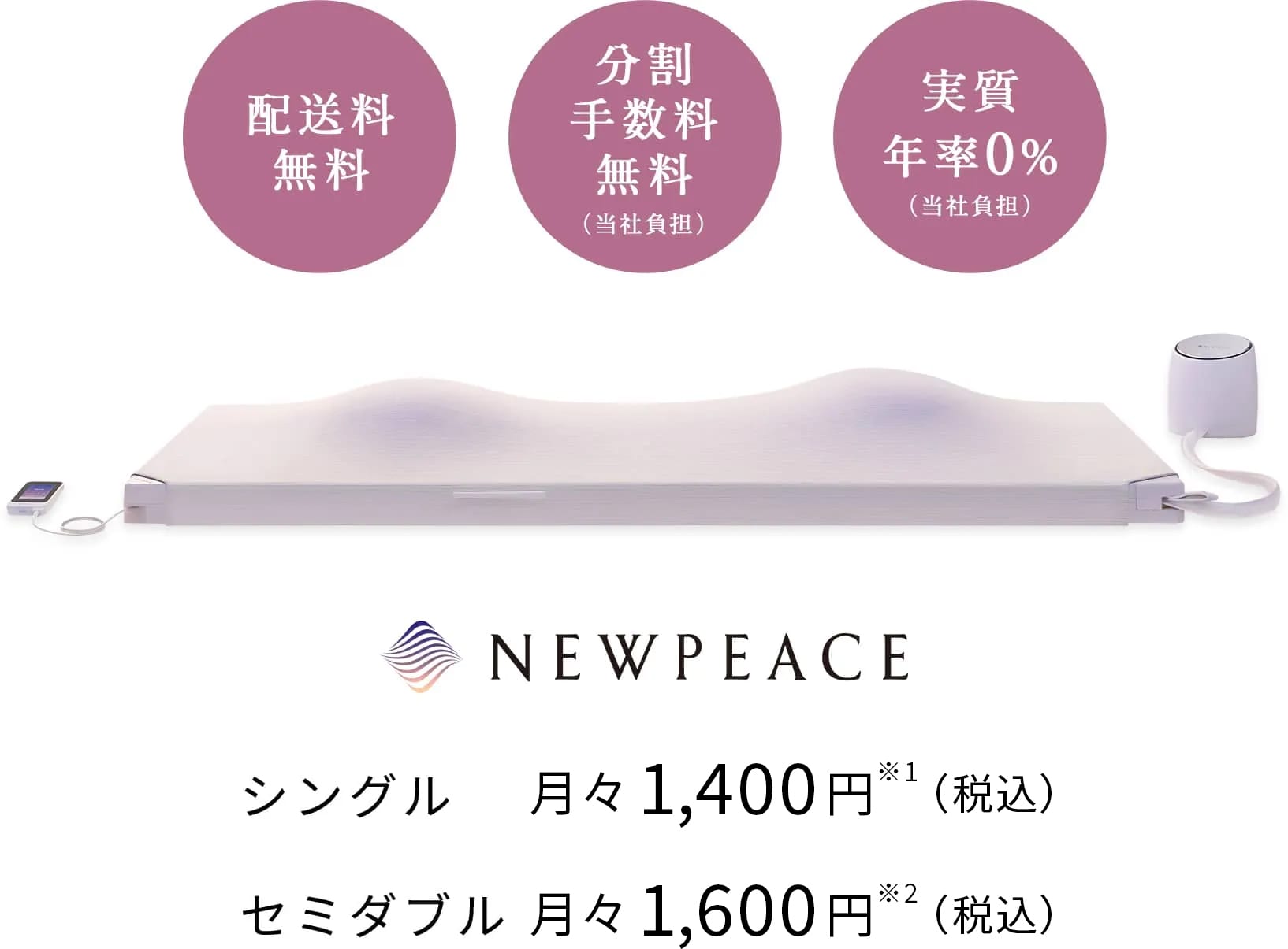 配送料無料 分割手数料無料（当社負担） 実質年率0%（当社負担）NEWPEACE