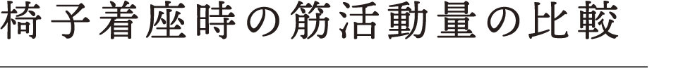 椅子着座時の筋活動量の比較