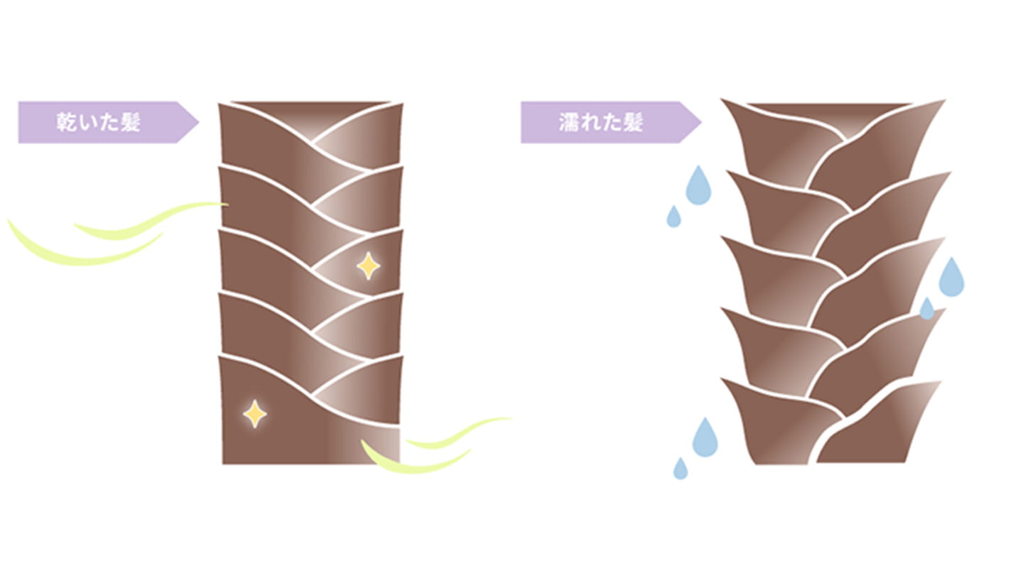 髪を十分に乾かさずに就寝する