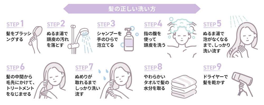 【9ステップ】髪の正しい洗い方