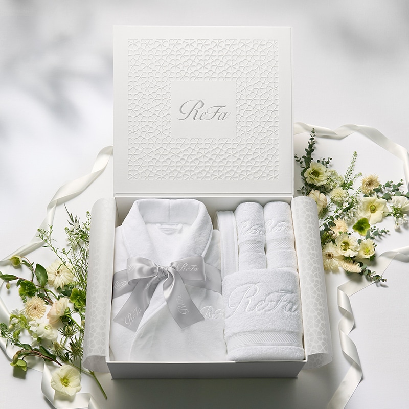 リファバスローブM・バスタオル・ヘアフェイスタオル2枚セット + ReFa ショッパー リネンL 2025