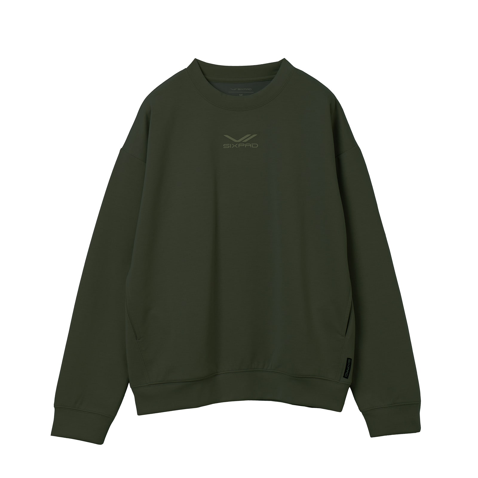 シックスパッド リカバリーウェア クルーネック カーキ L