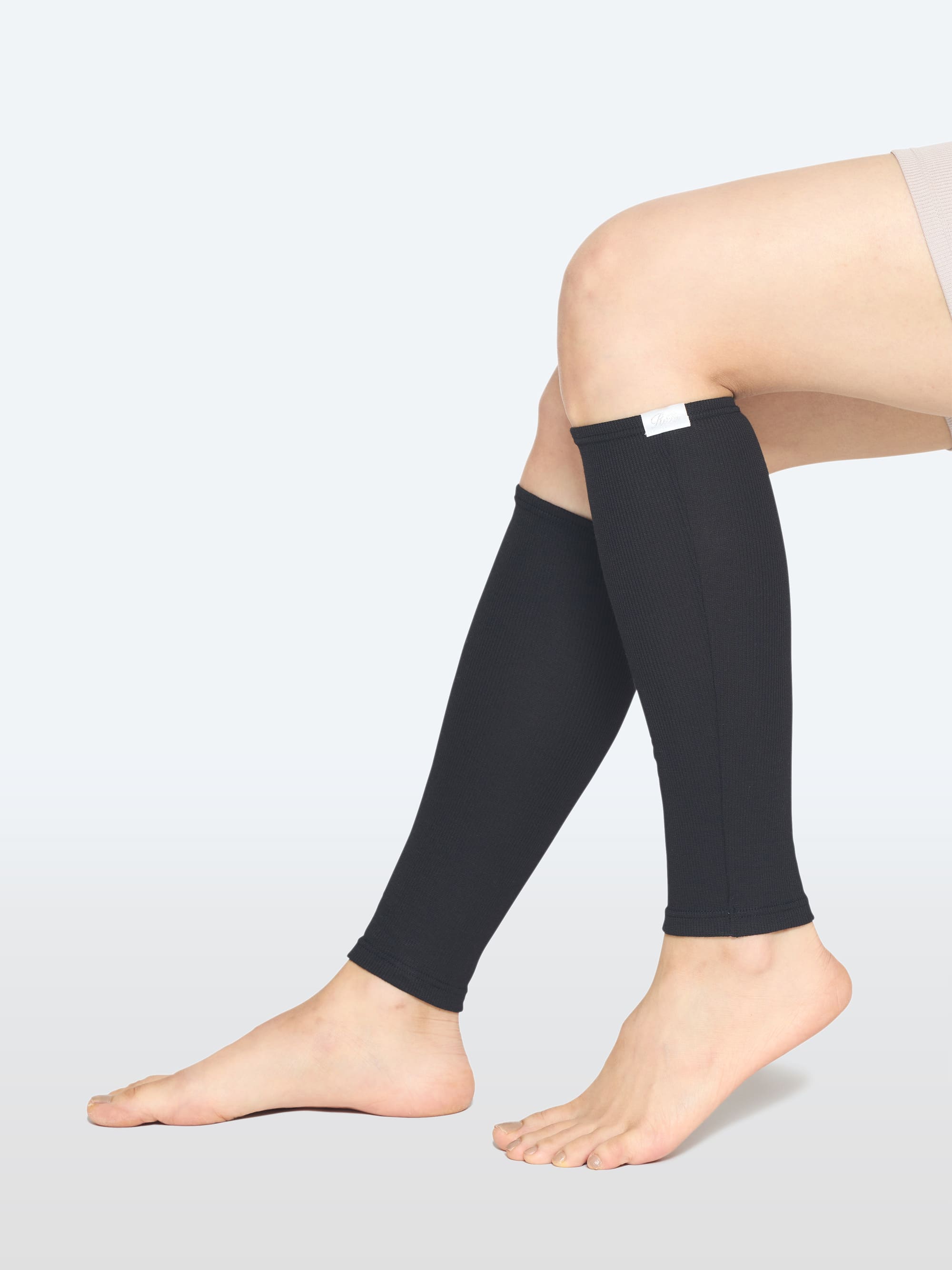 【ReFa VITALWEARギフトラッピングセットM + ショッパーS】リファバイタルテック モイストリブ レッグウォーマー ブラック S-L