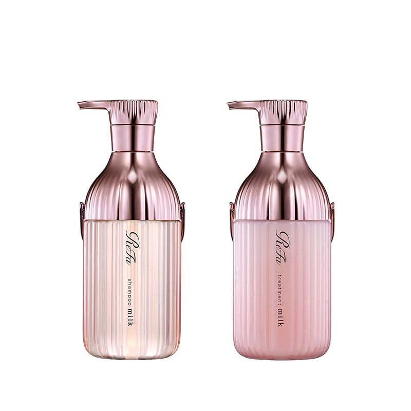 【ReFaギフトラッピングセット S】リファミルクプロテインシャンプーピンク & トリートメントピンク & リファヘアフェイスタオル(ホワイト)