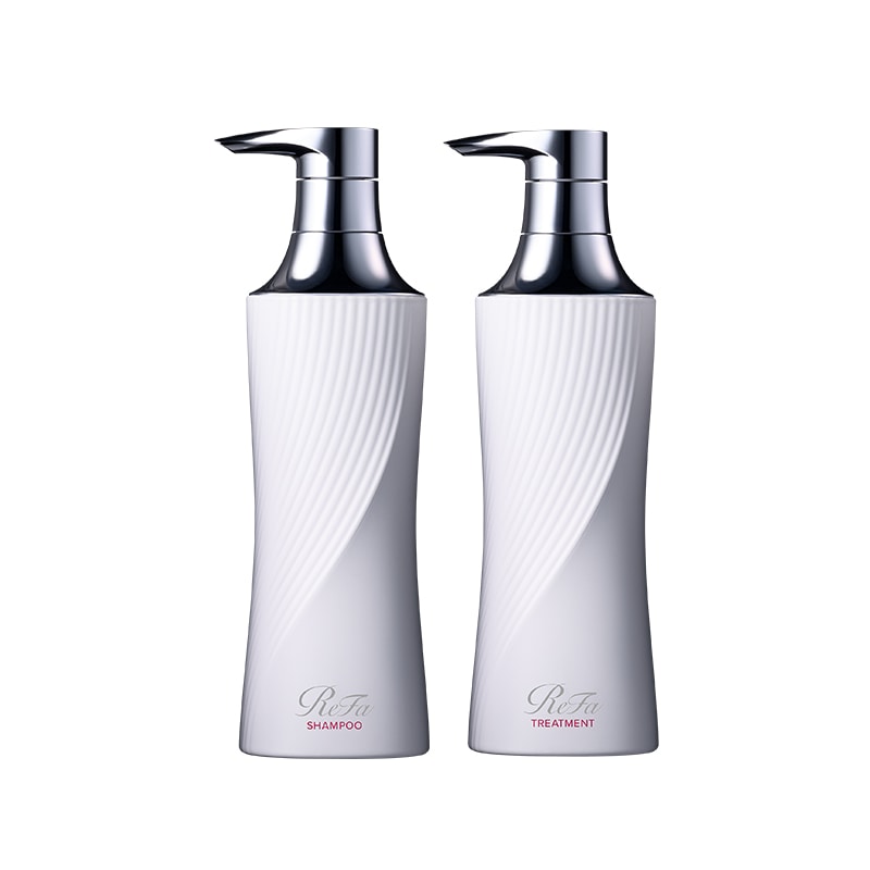 【ReFaギフトラッピングセット S+】リファビューテックシャンプー 500mL & リファビューテックトリートメント 500g & リファミニバスタオル(ホワイト)