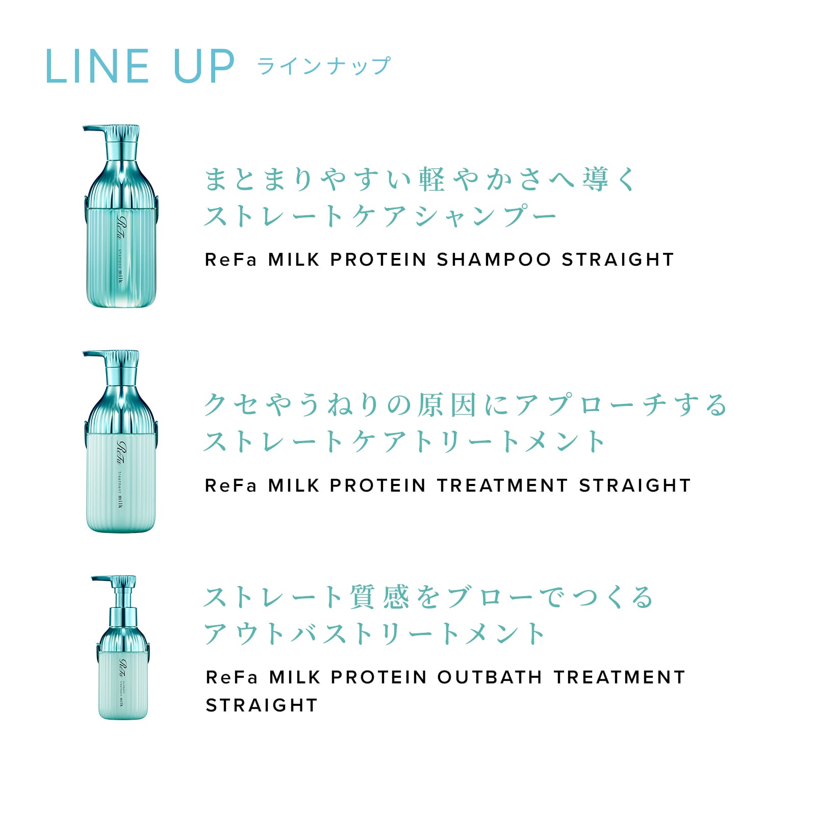 【ReFaギフトラッピングセット S】リファミルクプロテインシャンプー&トリートメント(ストレート)セット