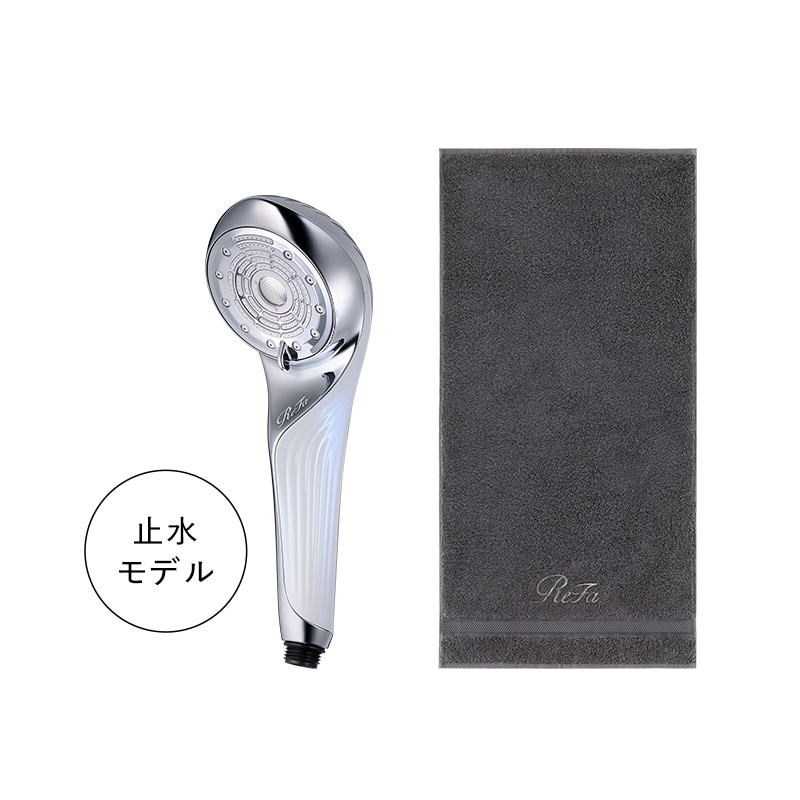 リファファインバブル U+(ホワイト) & リファミニバスタオル(ダークグレー)