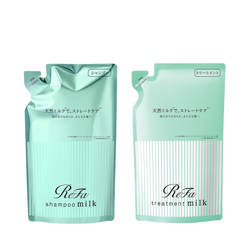 【定期購入】【5%OFF】リファミルクプロテインシャンプーストレート 詰め替え 430mL & トリートメントストレート 詰め替え 430g セット