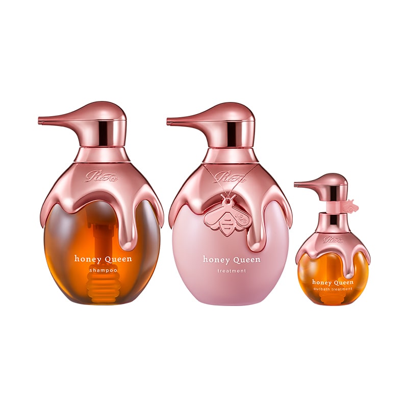 リファハニークイーンシャンプーローズ 500mL & リファハニークイーントリートメントローズ 500g & リファハニークイーンアウトバストリートメントローズ 130mL