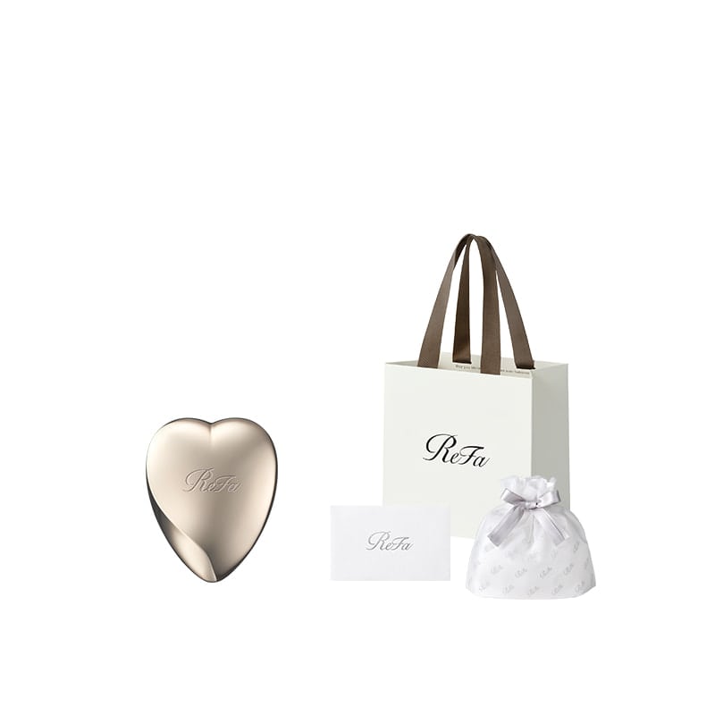 【ReFaプレミアムラッピングセット】リファハートブラシミニ（シャンパンゴールド）