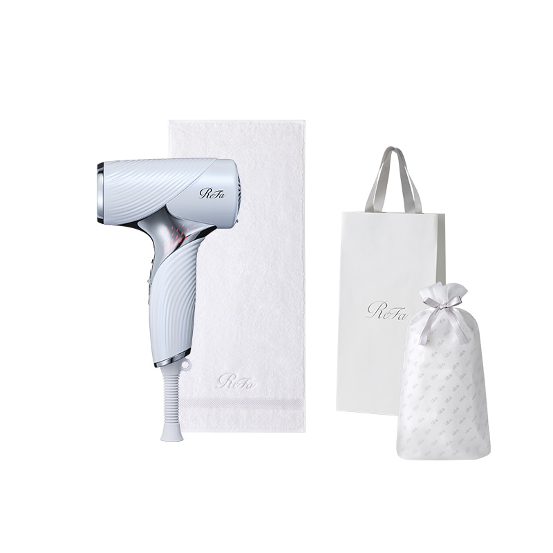 【ReFaギフトラッピングセット S+】リファビューテック ドライヤー SE(ホワイト) & リファヘアフェイスタオル(ホワイト)