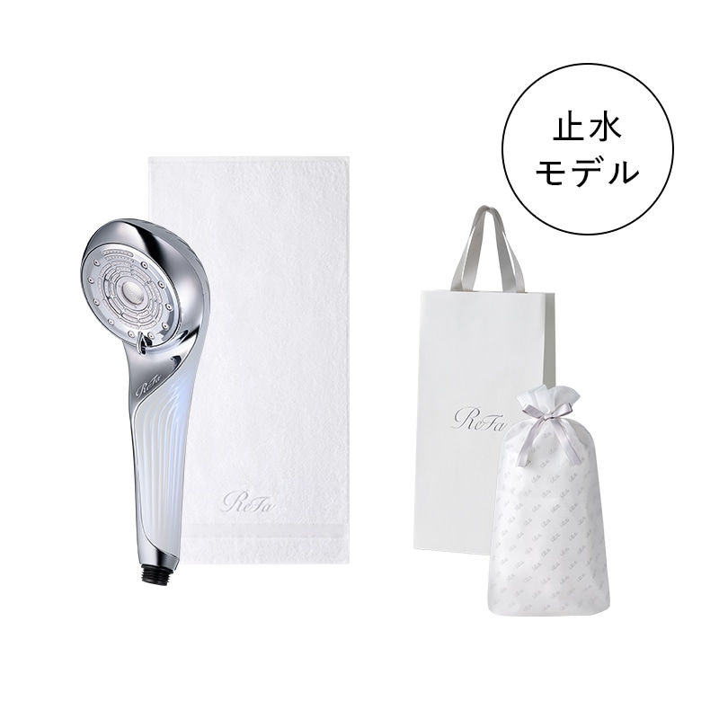 【ReFaギフトラッピングセット S+】リファファインバブル U+(ホワイト) & リファミニバスタオル(ホワイト)