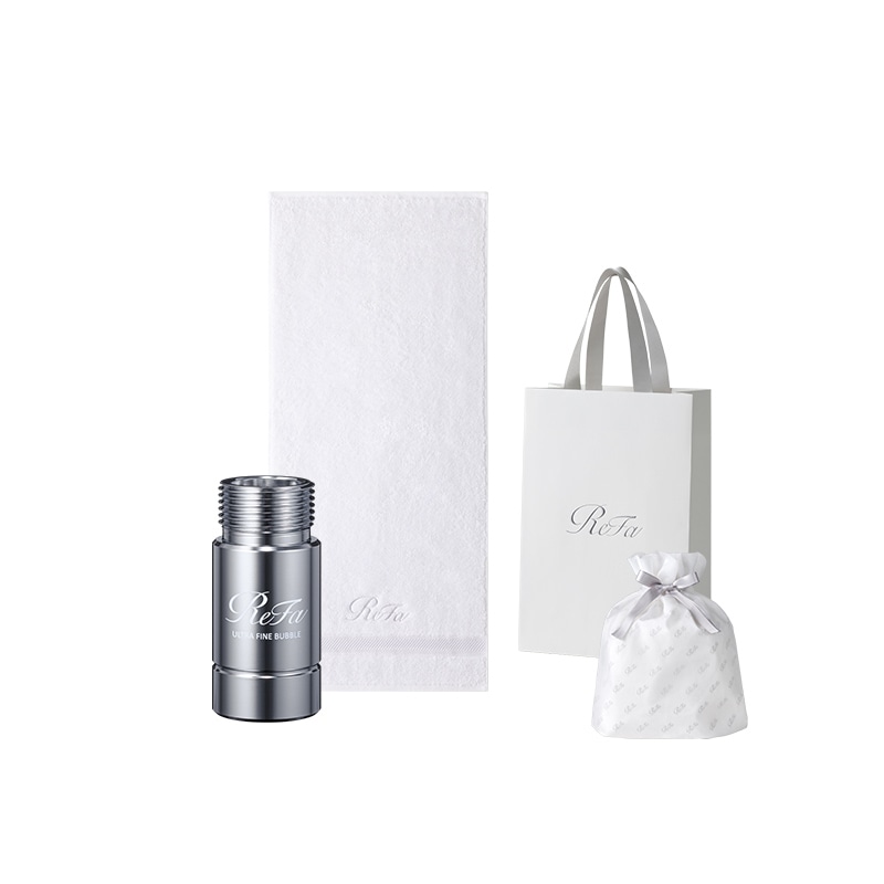 【ReFaギフトラッピングセット S】リファウルトラファインバブル ランドリー ＆ リファヘアフェイスタオル（ホワイト）