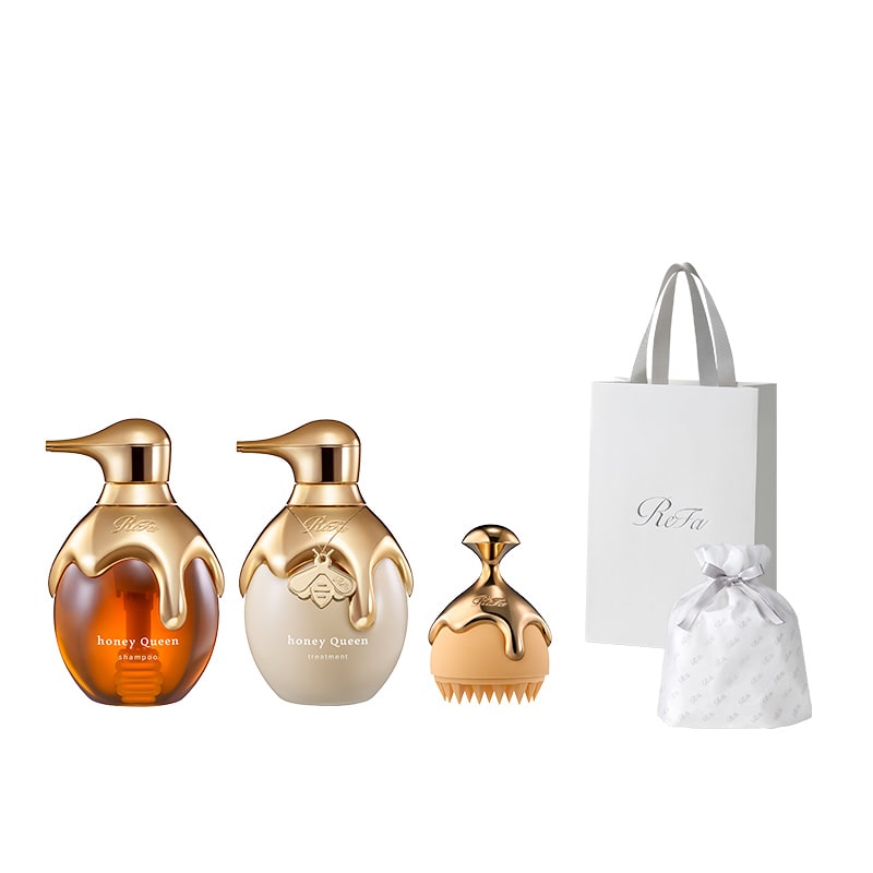 【ReFaギフトラッピングセット S】リファハニークイーンシャンプー&トリートメント&ハニークイーンスカルプ
