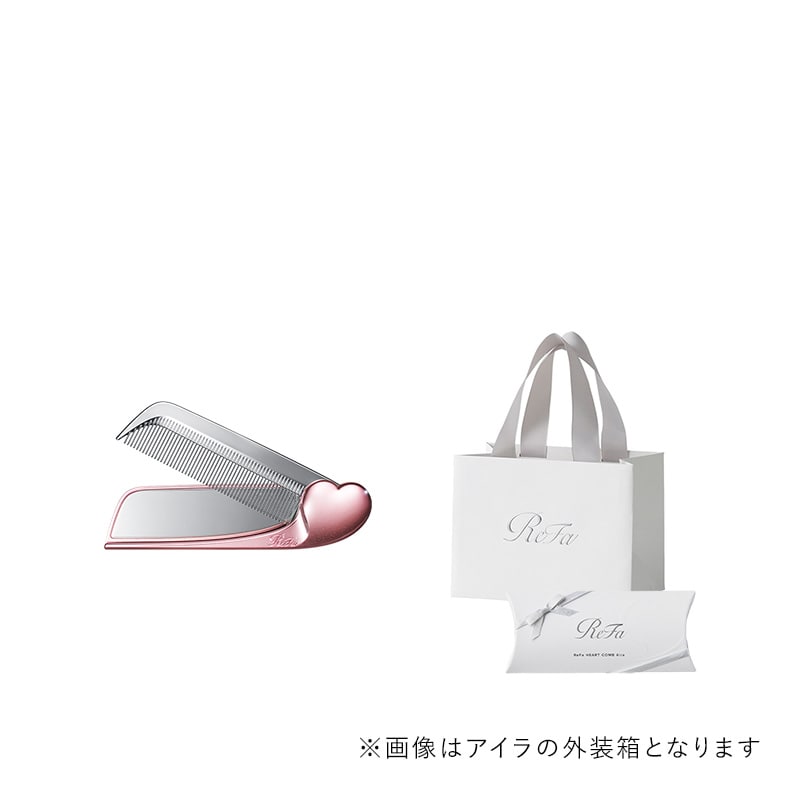 【ReFaギフトラッピングセット リボン】リファアイラミラーコーム(エムピンク)