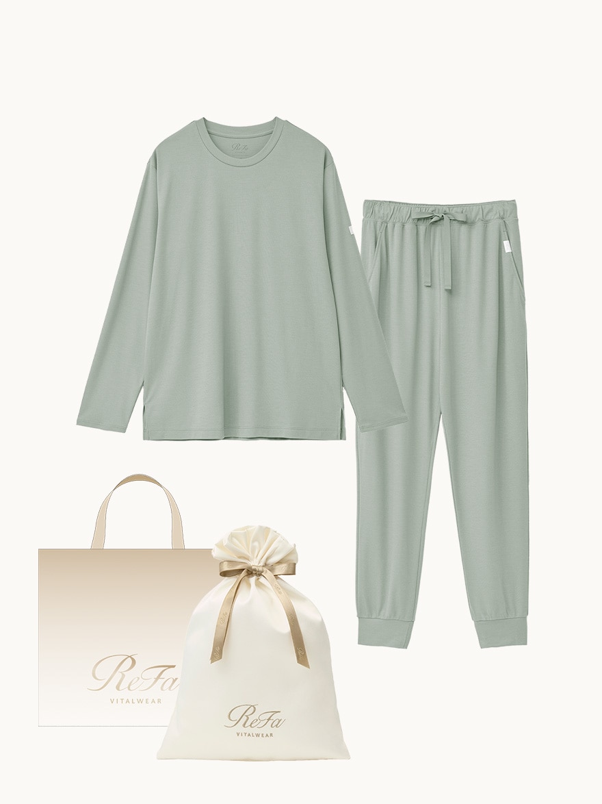 ［ギフトセット］モイストスムース ロングスリーブプルオーバー＋モイストスムース ジョガーパンツ/MEN