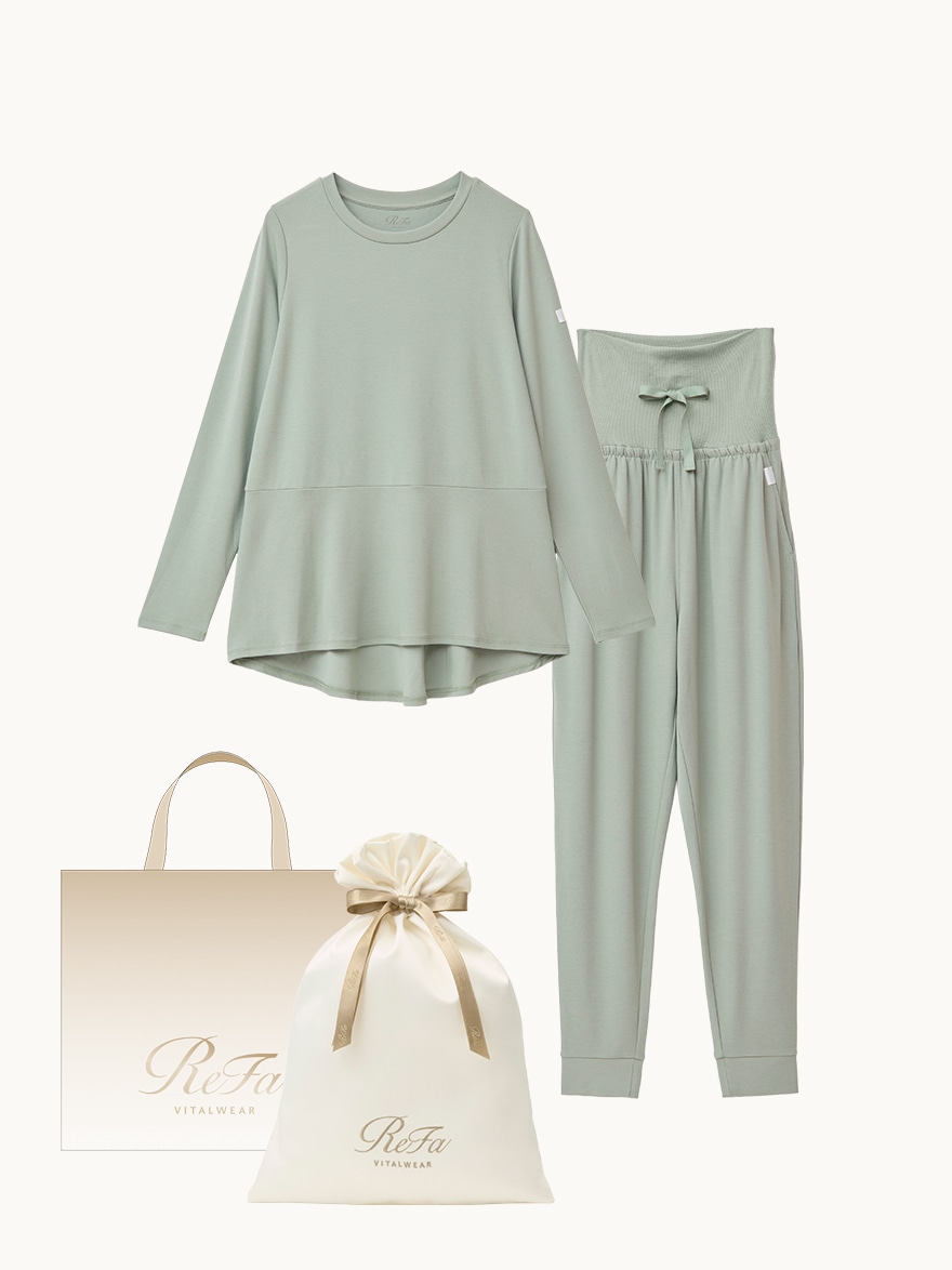 ［ギフトセット］モイストスムース ロングスリーブプルオーバー＋モイストスムース ジョガーパンツ /WOMEN