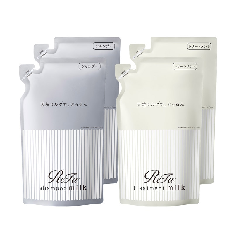 リファミルクプロテインシャンプー 詰め替え 430mL 2個 & トリートメント 詰め替え 430g 2個 セット