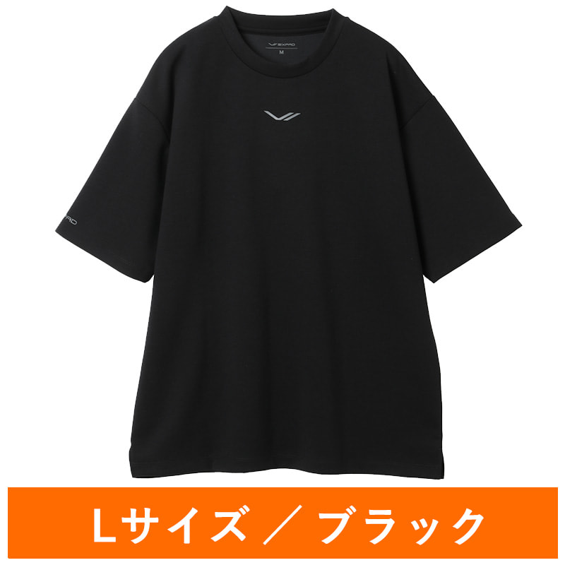 シックスパッド リカバリーウェア オーバーサイズTシャツ ブラック L