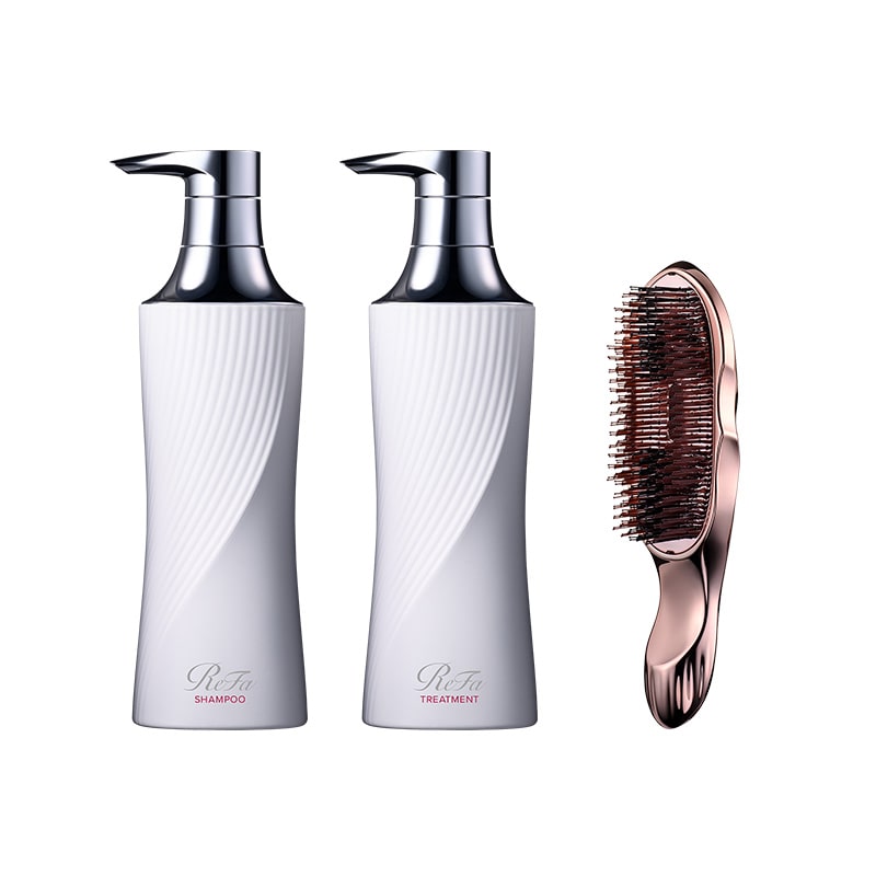 リファビューテックシャンプー ＆ リファビューテックトリートメント ＆ リファイオンケアブラシプレミアム（ローズゴールド）