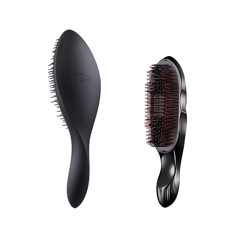 【デイリーケアセット】リファエールブラシ（マットブラック） + リファイオンケアブラシプレミアム（ブラック）