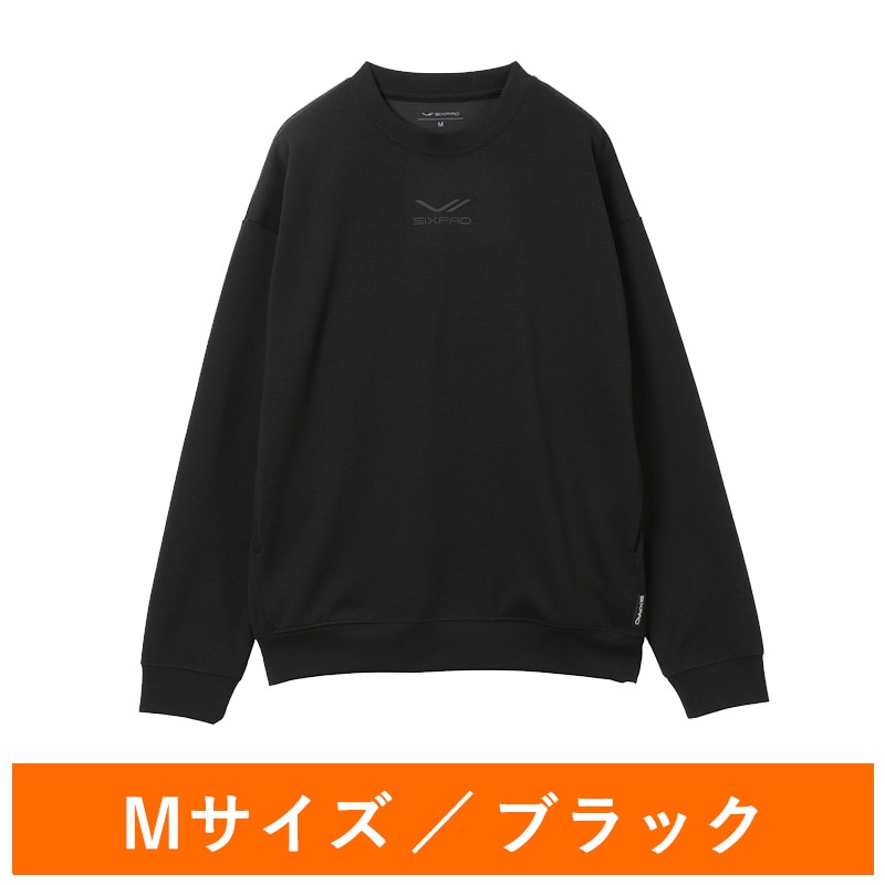 シックスパッド リカバリーウェア クルーネック ブラック M(23AWモデル)